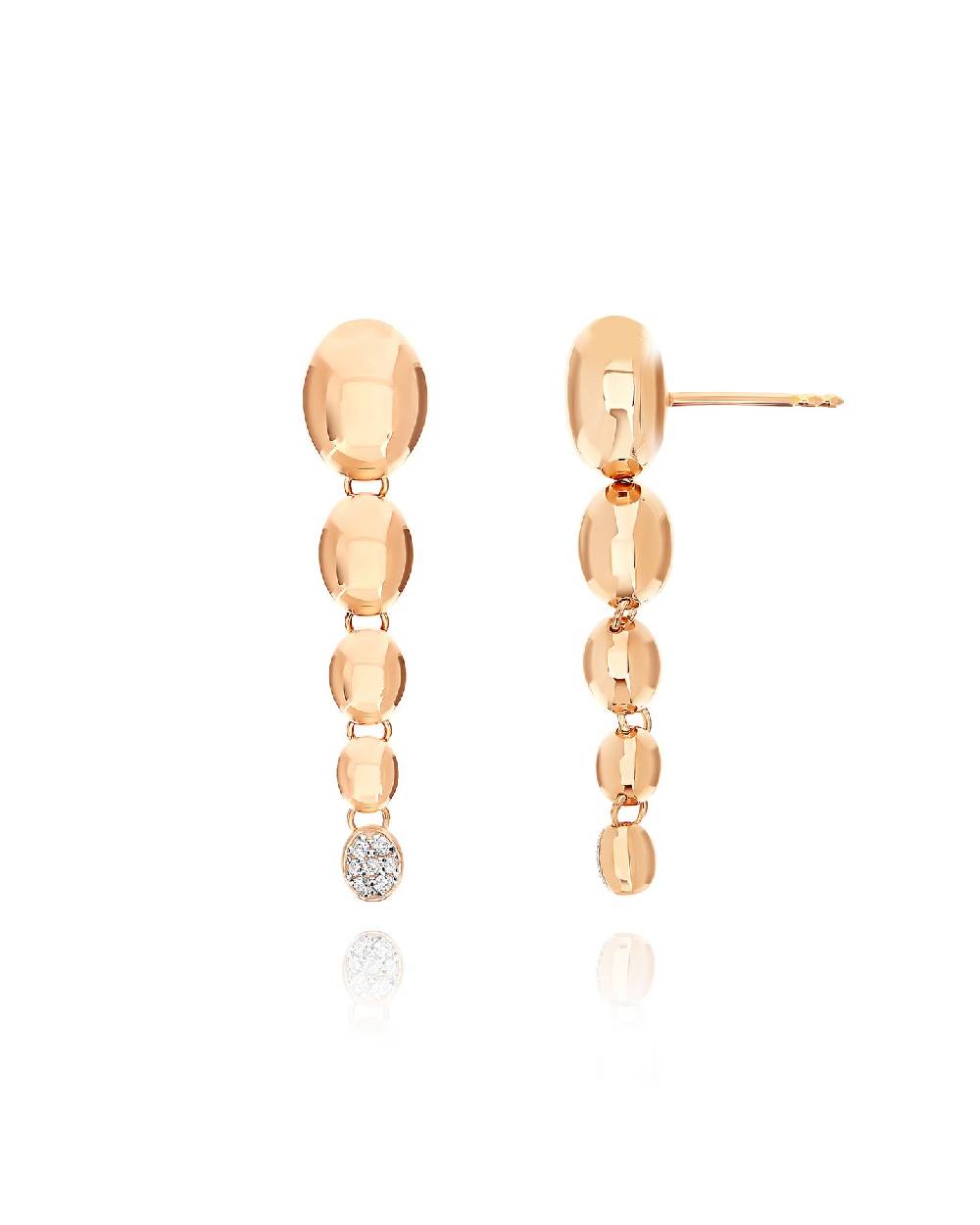 Nanis Orecchini "nuvolette" pendenti con boules degradé in oro rosa e diaman – Nanis Italian Jewels Consegna Veloce