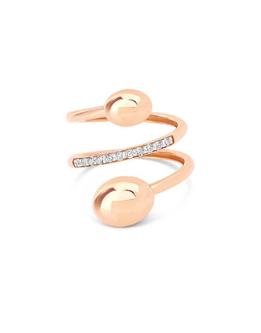 Nanis Anello contrariè "DANCING ÉLITE" in oro rosa e diamanti – Nanis Italian Jewels Offerta