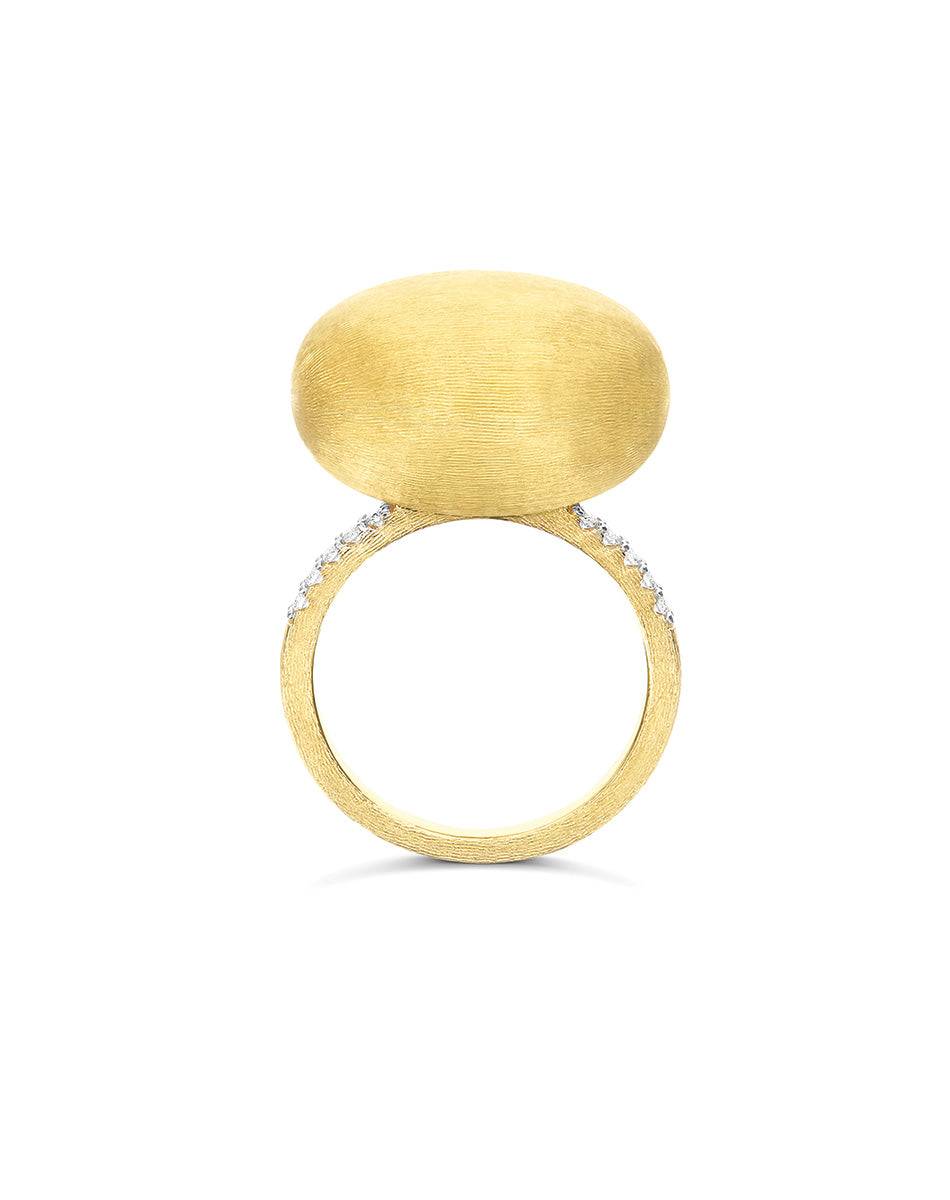 Nanis Anello "Boules" in oro inciso e diamanti (grande) – Nanis Italian Jewels Negozio