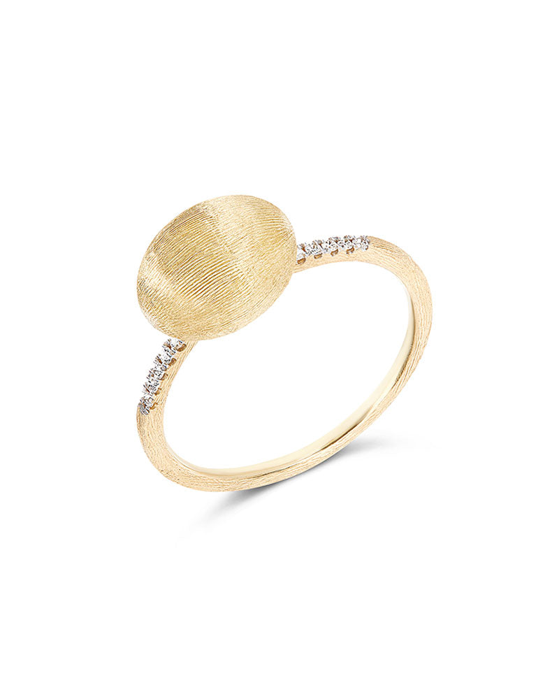 Nanis Anello "DANCING ÉLITE" con boule in oro incisa a mano e pavé di diaman – Nanis Italian Jewels Nuova