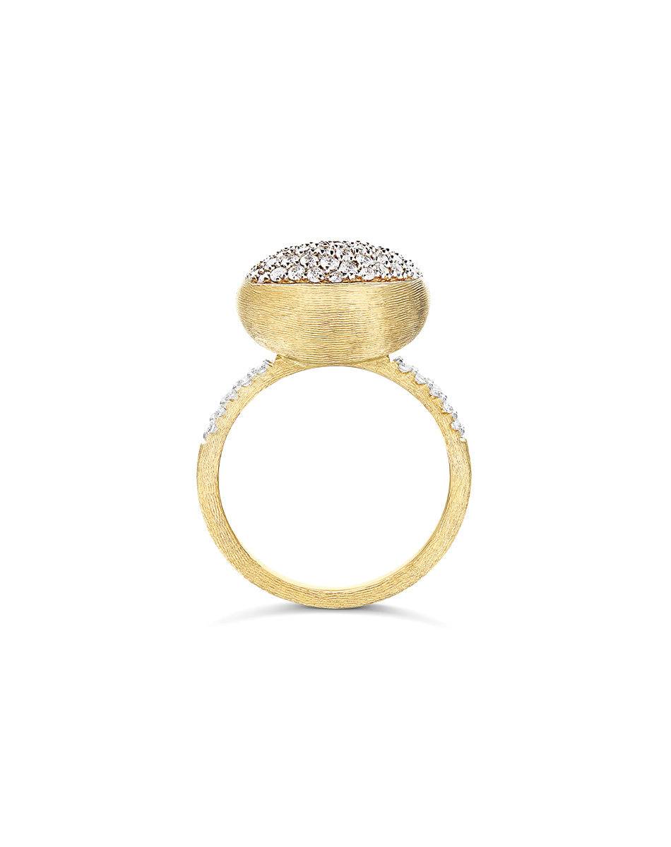 Nanis Anello "Boules" in oro inciso e pavè di diamanti (medio) – Nanis Italian Jewels 2025