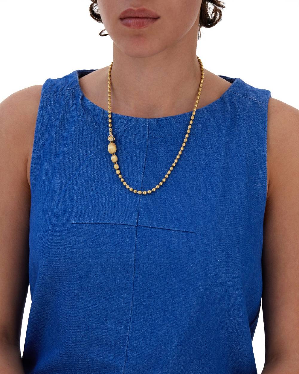 Nanis Collana iconica "IVY" slim convertibile con boules in oro giallo incis – Nanis Italian Jewels Nuovo