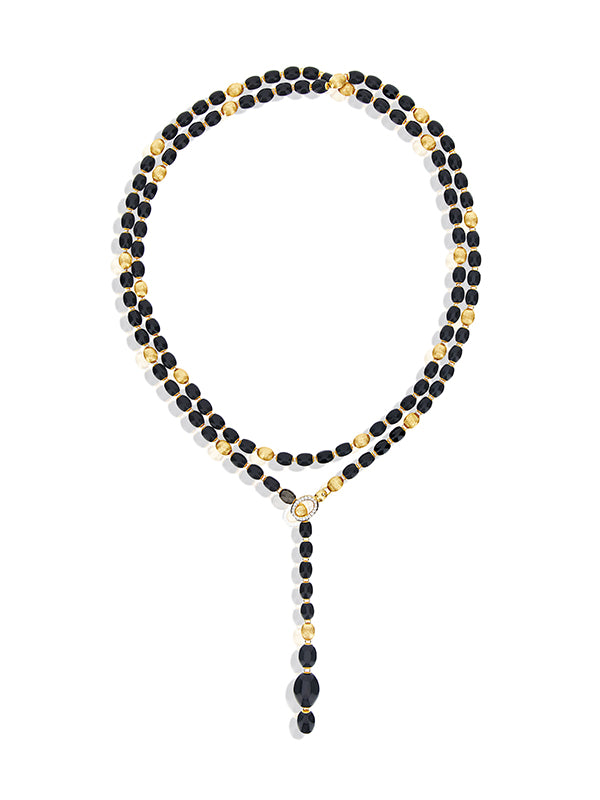 Nanis Collana statement IVY "MYSTERY BLACK" convertibile in oro, diamanti e – Nanis Italian Jewels Negozi Online