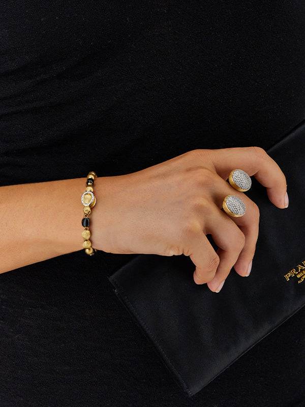 Nanis Bracciale IVY "MYSTERY BLACK" con boules in oro, diamanti e onice nero – Nanis Italian Jewels Consegna Veloce