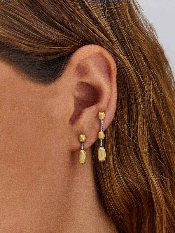 Nanis Orecchini "DANCING ÉLITE" pendenti incisi a mano in oro e diamanti – Nanis Italian Jewels Vendita Economica