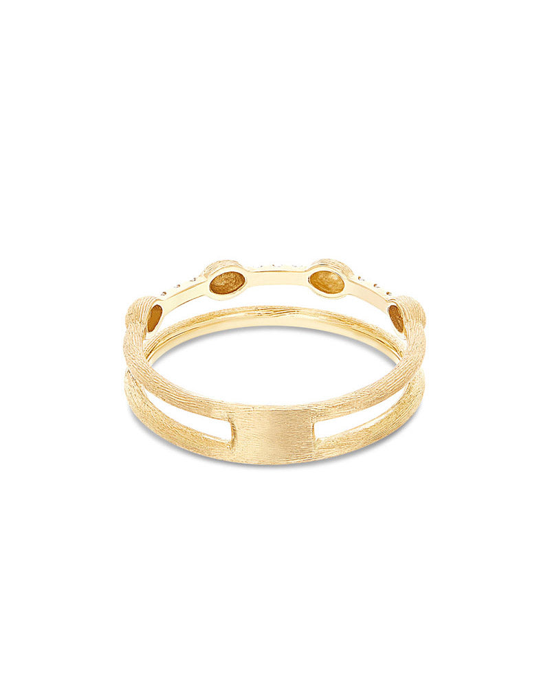 Nanis Anello "DANCING ÉLITE" a doppia fascia con boules in oro e barrette di – Nanis Italian Jewels In Linea