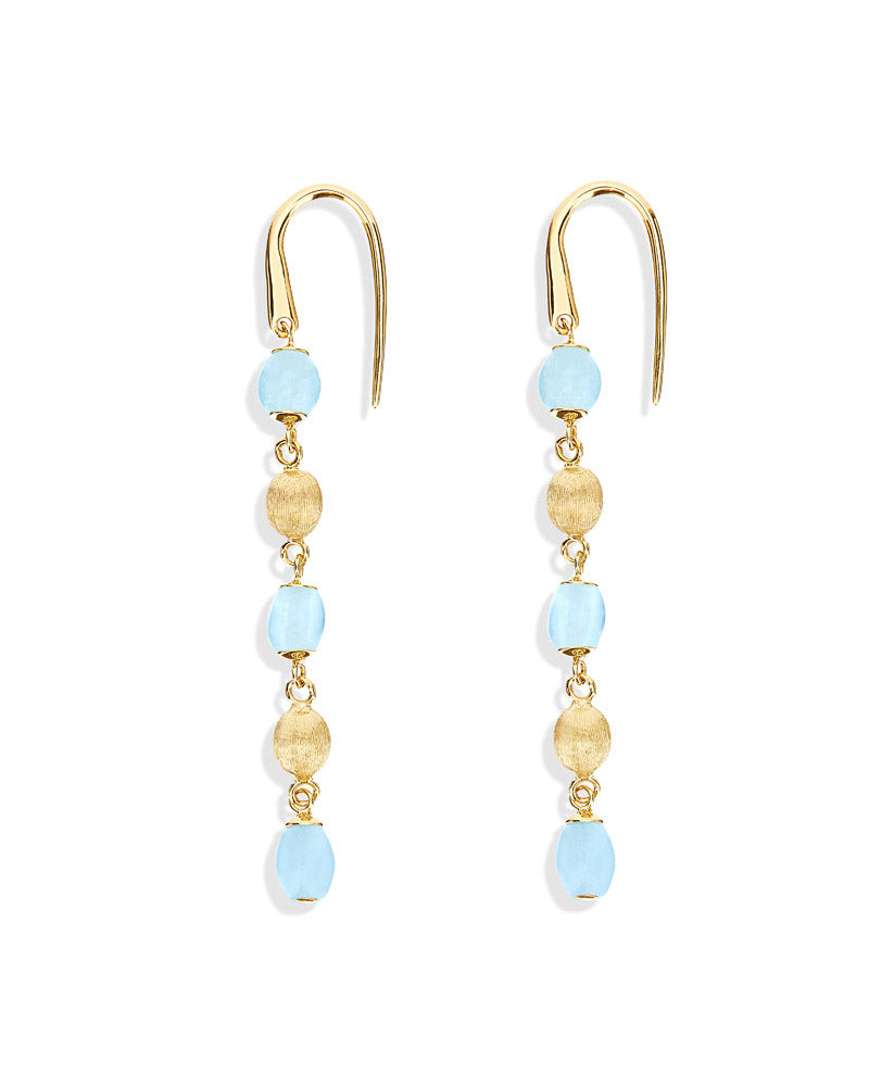 Nanis Orecchini "DANCING AZURE" pendenti in oro e acquamarina – Nanis Italian Jewels Spedizione Gratuita