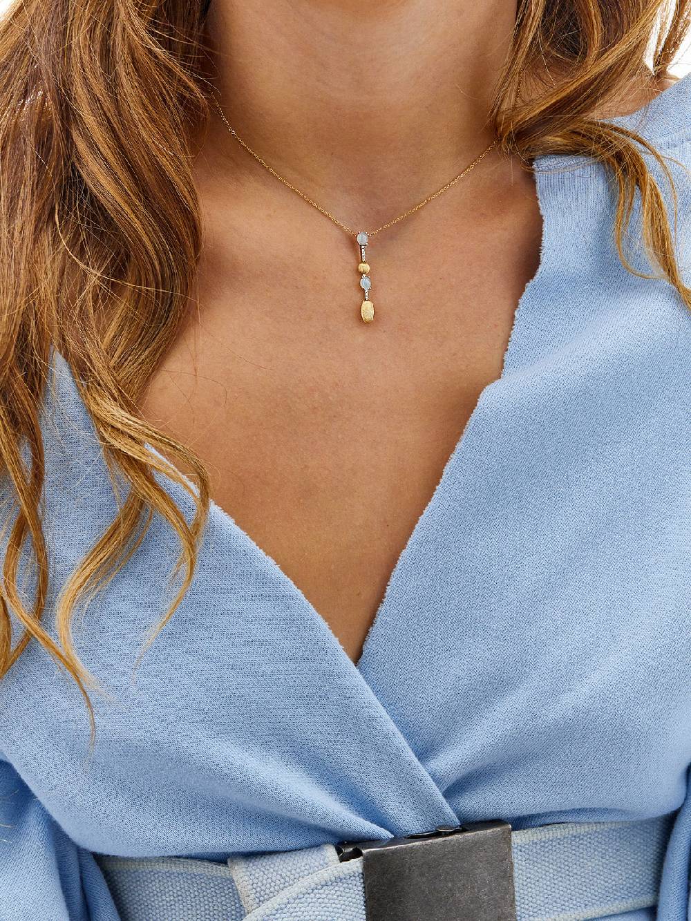 Nanis Collana "DANCING AZURE" pendente con ciondolo in oro, barrette di diam – Nanis Italian Jewels Negozi Online