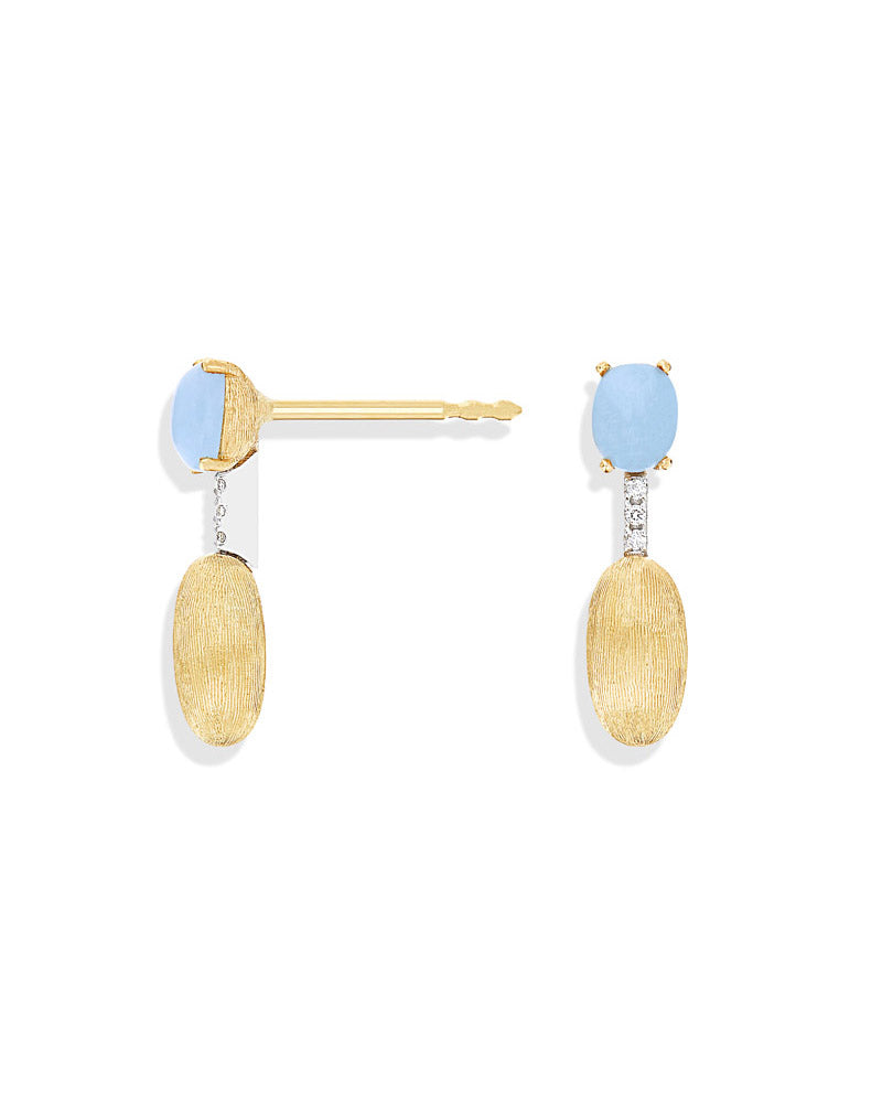 Nanis Orecchini "DANCING AZURE" pendenti con boules in oro, diamanti e acqua – Nanis Italian Jewels Promozione Limitata