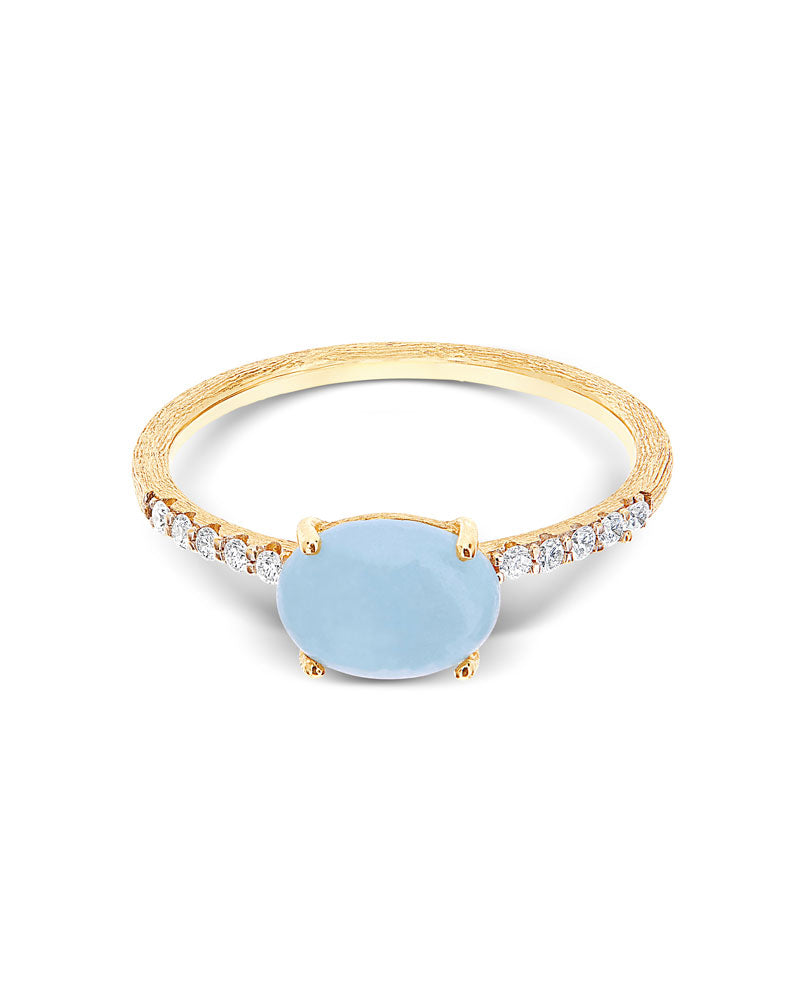 Nanis Anello "DANCING AZURE" impilabile in oro, diamanti e acquamarina (medi – Nanis Italian Jewels Offerta