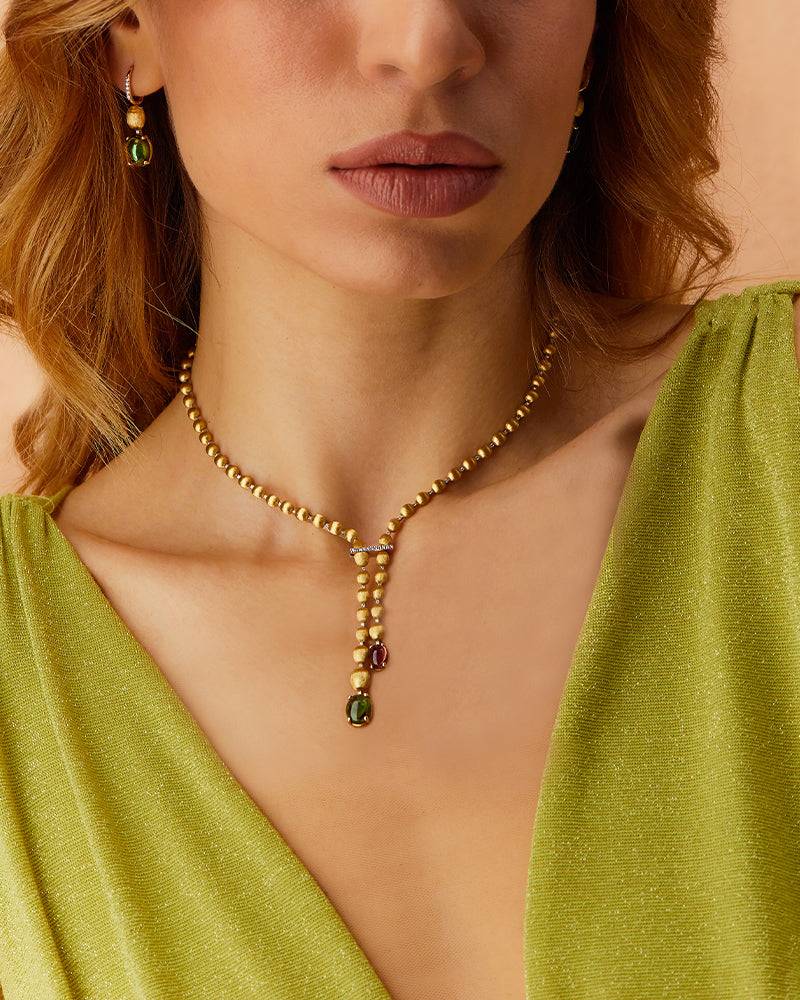 Nanis Collana "DANCING TOURMALINES" in oro, diamanti, tormaline rosa e verdi – Nanis Italian Jewels Saldi Di Fabbrica