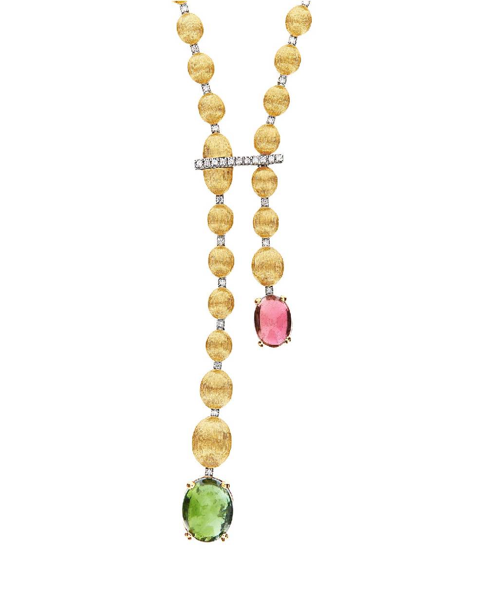Nanis Collana "DANCING TOURMALINES" in oro, diamanti, tormaline rosa e verdi – Nanis Italian Jewels Saldi Di Fabbrica