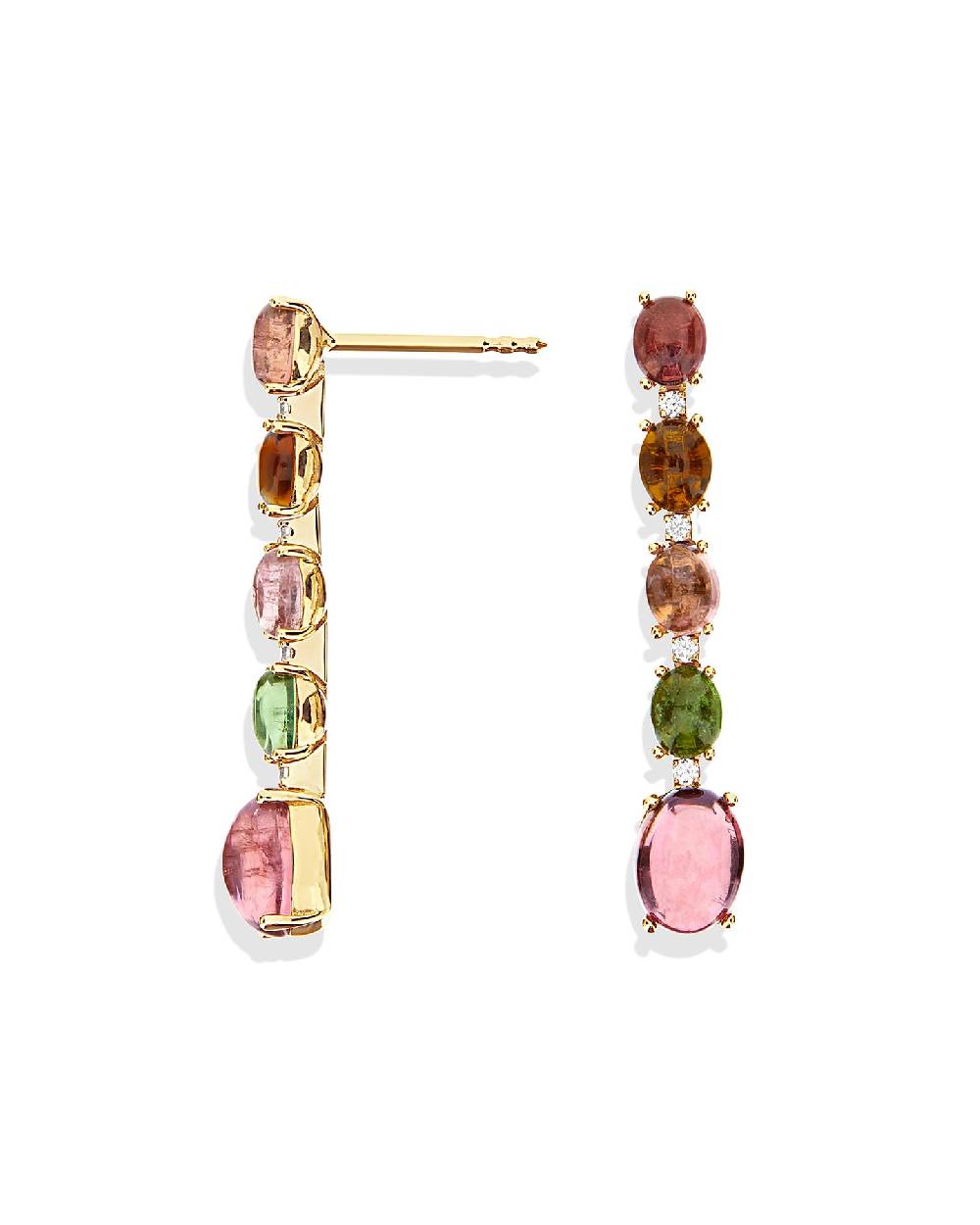 Nanis Orecchini "DANCING TOURMALINES" pendenti in oro, diamanti e tormaline – Nanis Italian Jewels In Saldo