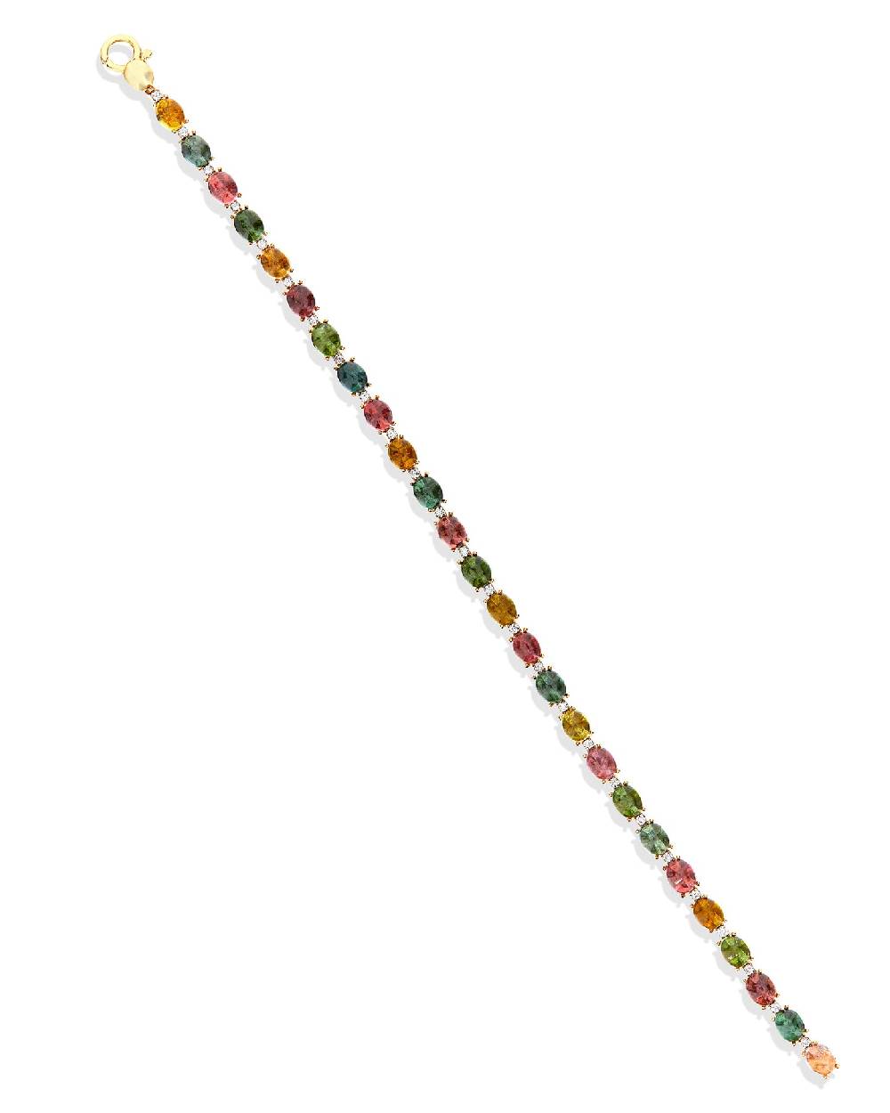 Nanis Bracciale tennis "DANCING TOURMALINES" in oro, diamanti e tormaline co – Nanis Italian Jewels Nuova