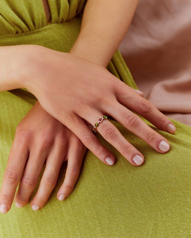 Nanis Anello "DANCING TOURMALINES" in oro, diamanti e tormaline colorate – Nanis Italian Jewels Italia