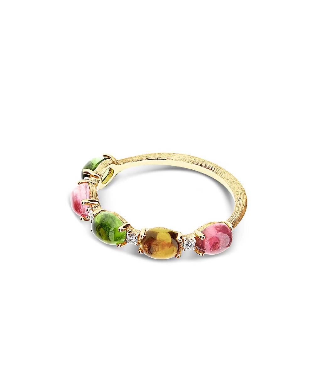 Nanis Anello "DANCING TOURMALINES" in oro, diamanti e tormaline colorate – Nanis Italian Jewels 2025