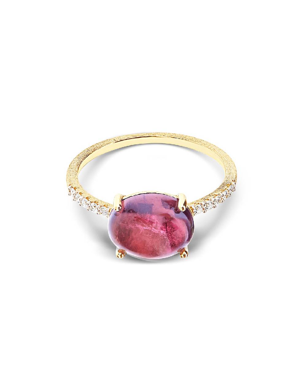 Nanis Anello "DANCING TOURMALINES" in oro, diamanti e tormalina rosa (grande – Nanis Italian Jewels In Linea