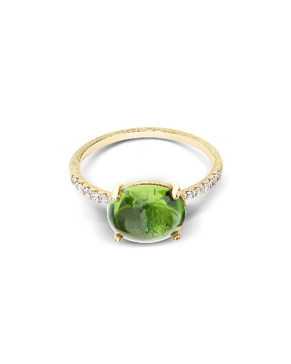 Nanis Anello "DANCING TOURMALINES" in oro, diamanti e tormalina verde (grand – Nanis Italian Jewels Vendita