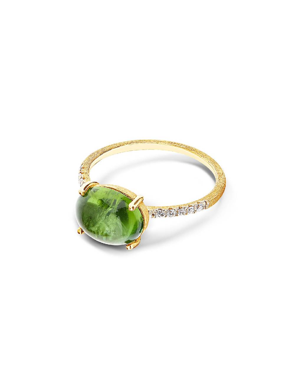 Nanis Anello "DANCING TOURMALINES" in oro, diamanti e tormalina verde (grand – Nanis Italian Jewels Vendita