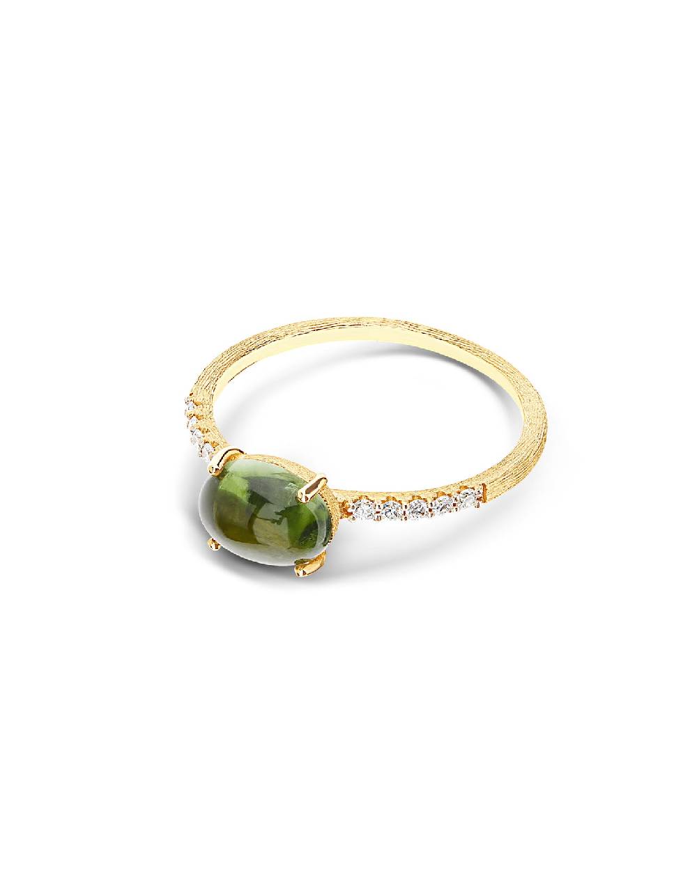 Nanis Anello "DANCING TOURMALINES" in oro, diamanti e tormalina verde (medio – Nanis Italian Jewels Promozione
