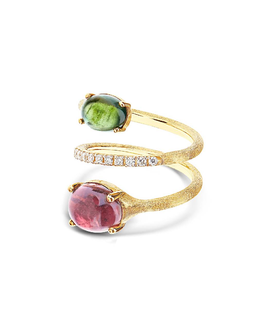 Nanis Anello contrariè "DANCING TOURMALINES" in oro, diamanti, tormaline ros – Nanis Italian Jewels Affare Del Giorno