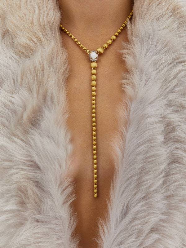 Nanis Collana a Y "DANCING REVERSE" double face in oro, zaffiri rosa, rubini – Nanis Italian Jewels Sottocosto