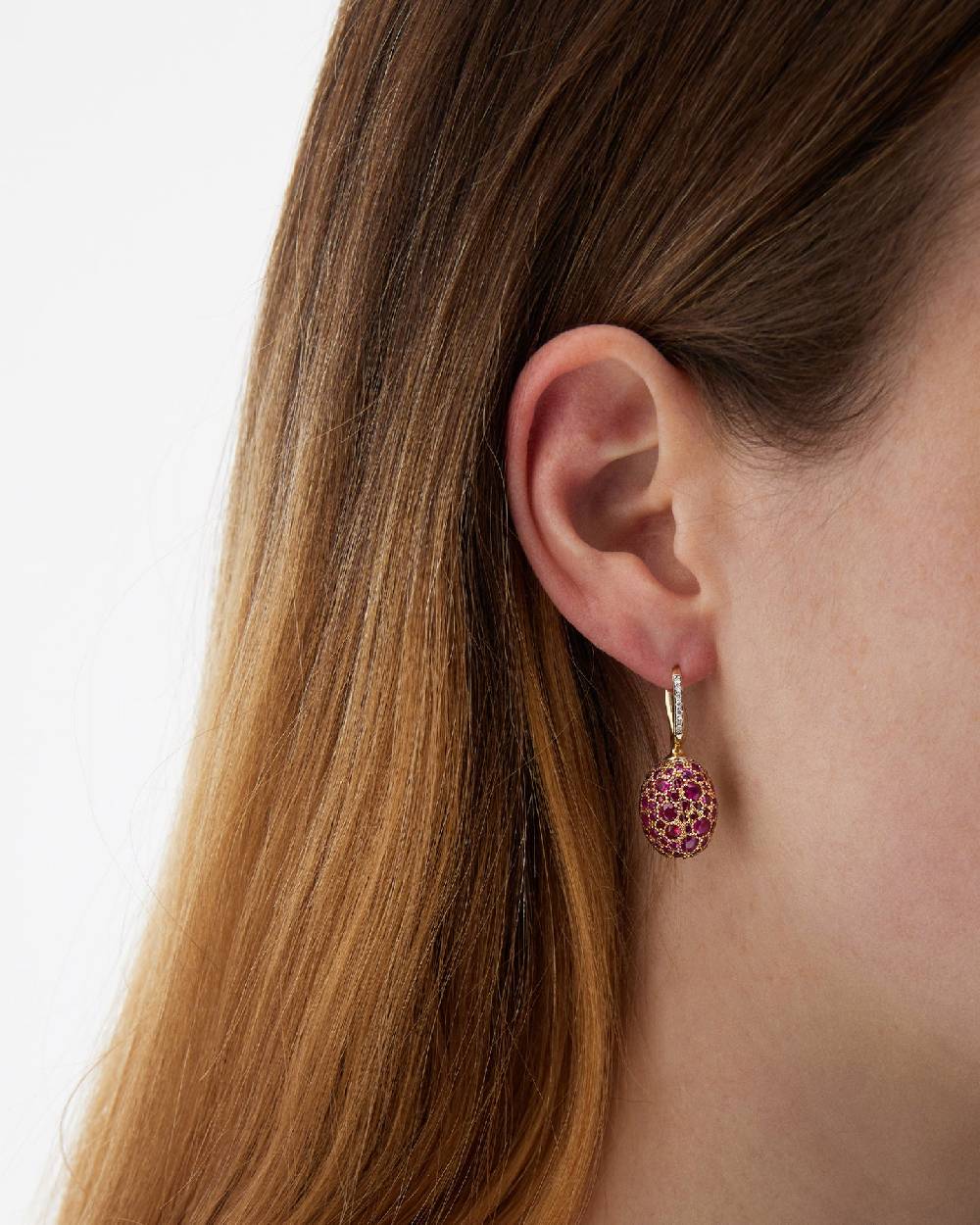 Nanis Orecchini CILIEGINE "DANCING REVERSE" double face in oro, zaffiri rosa – Nanis Italian Jewels Presa