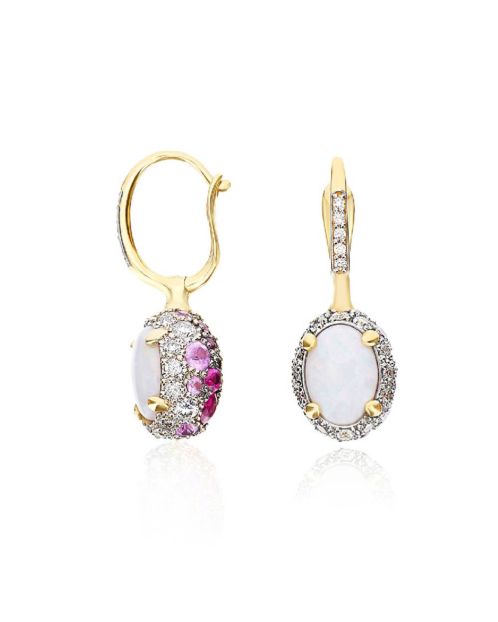 Nanis Orecchini CILIEGINE "DANCING REVERSE" double face in oro, zaffiri rosa – Nanis Italian Jewels Sconto
