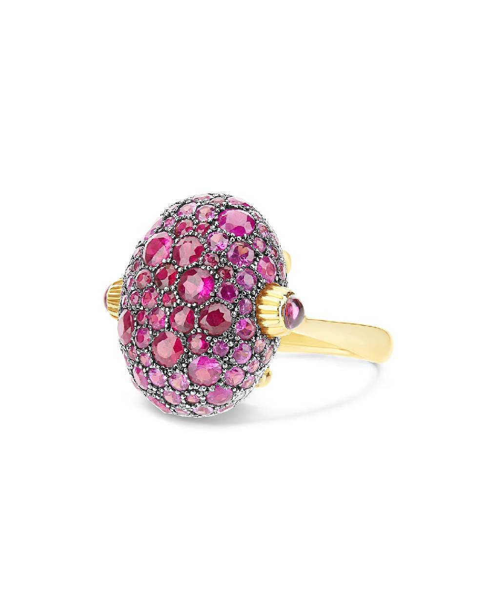 Nanis Anello "DANCING REVERSE" double face in oro, zaffiri rosa, rubini, opa – Nanis Italian Jewels Offerta