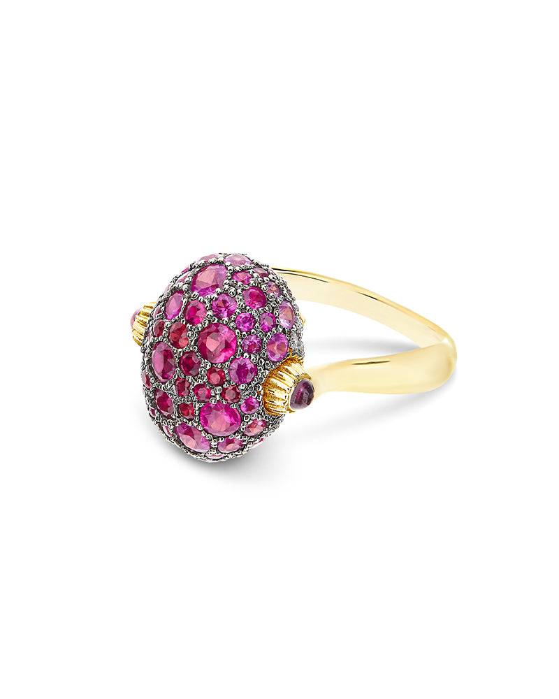Nanis Anello "DANCING REVERSE" double face in oro, zaffiri rosa, rubini, opa – Nanis Italian Jewels Economico