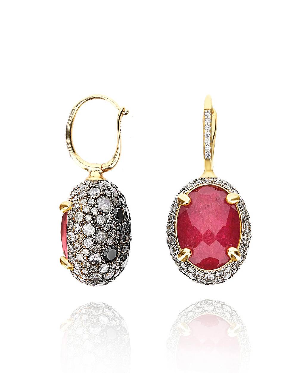 Nanis Orecchini CILIEGINE "DANCING REVERSE" double face in oro, rubini, diam – Nanis Italian Jewels Offerte