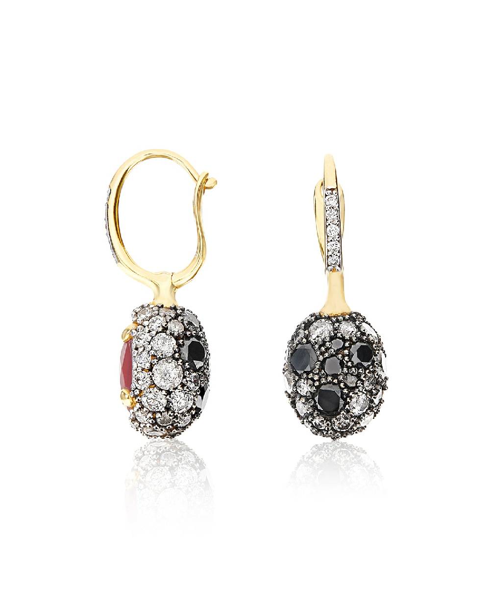 Nanis Orecchini CILIEGINE "DANCING REVERSE" double face in oro, rubini, diam – Nanis Italian Jewels Vendita Calda