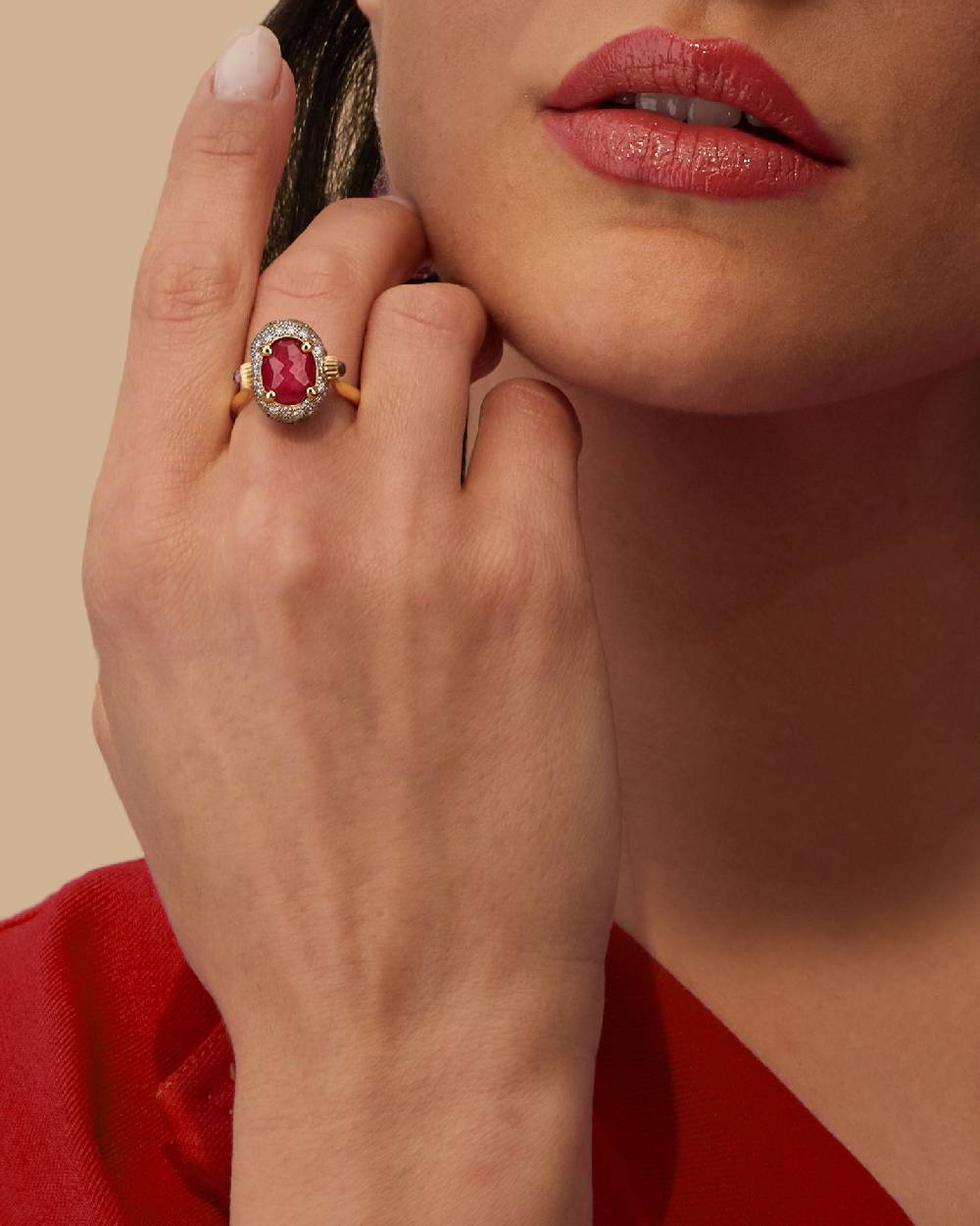 Nanis Anello "DANCING REVERSE" double face in oro, rubini, diamanti e crista – Nanis Italian Jewels Saldi Di Fabbrica