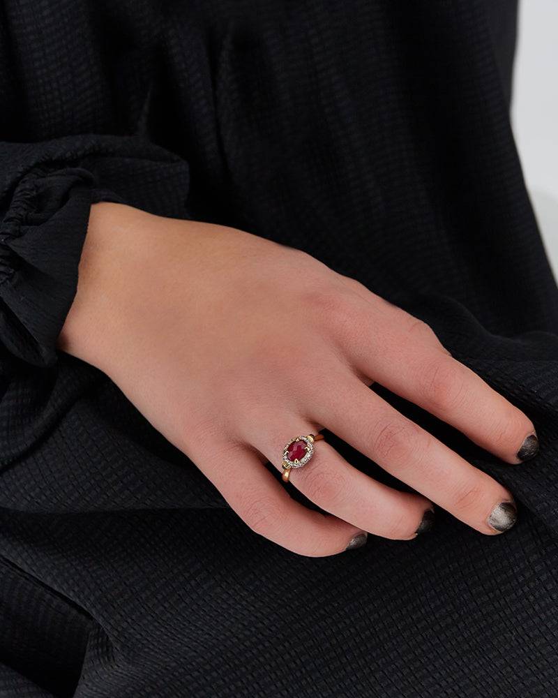 Nanis Anello "DANCING REVERSE" double face in oro, rubini, diamanti e crista – Nanis Italian Jewels Online Outlet