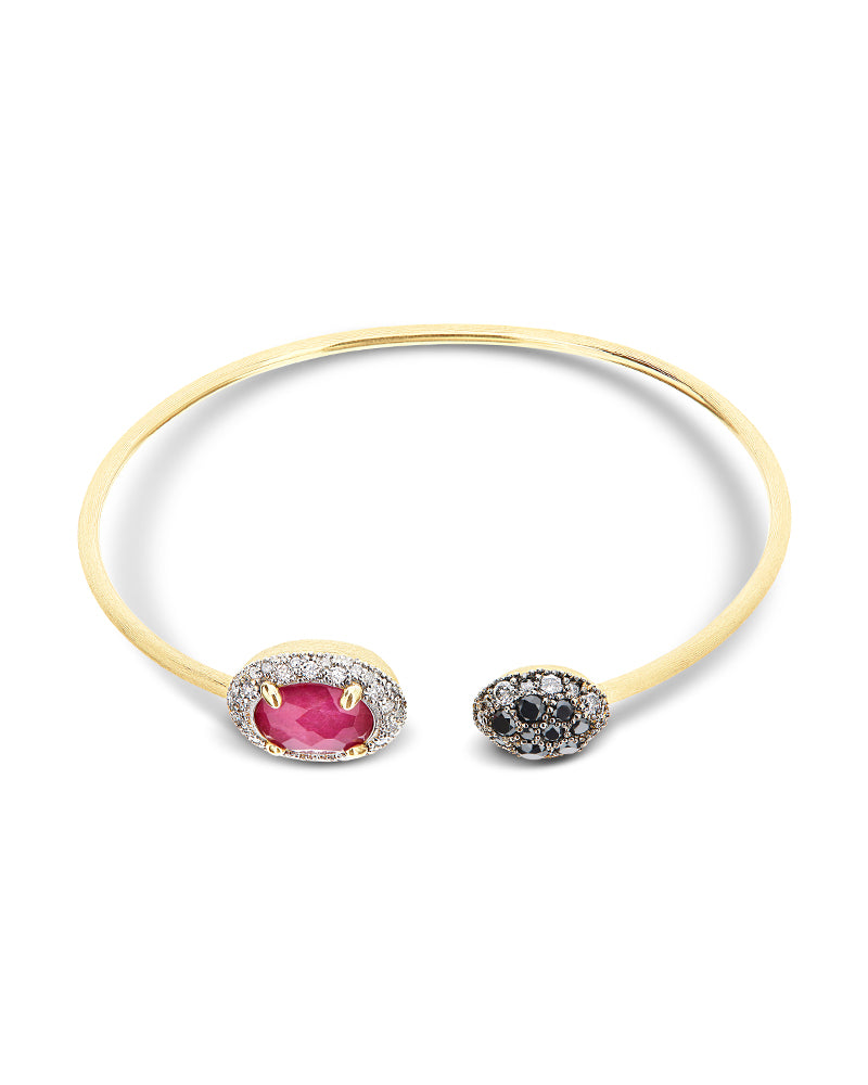 Nanis Bracciale a schiava "DANCING REVERSE" in oro, rubini, diamanti e crist – Nanis Italian Jewels Offerta temporanea