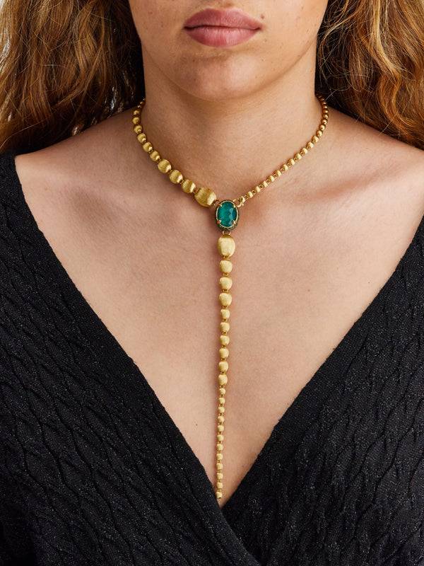 Nanis Collana a Y "DANCING REVERSE" double face in oro, zaffiri, tsavorite, – Nanis Italian Jewels Negozio