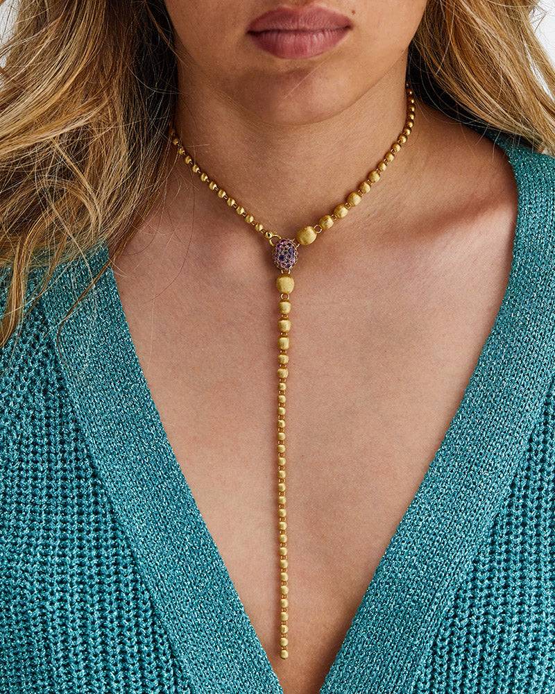 Nanis Collana a Y "DANCING REVERSE" double face in oro, diamanti, tsavorite, – Nanis Italian Jewels In Saldo