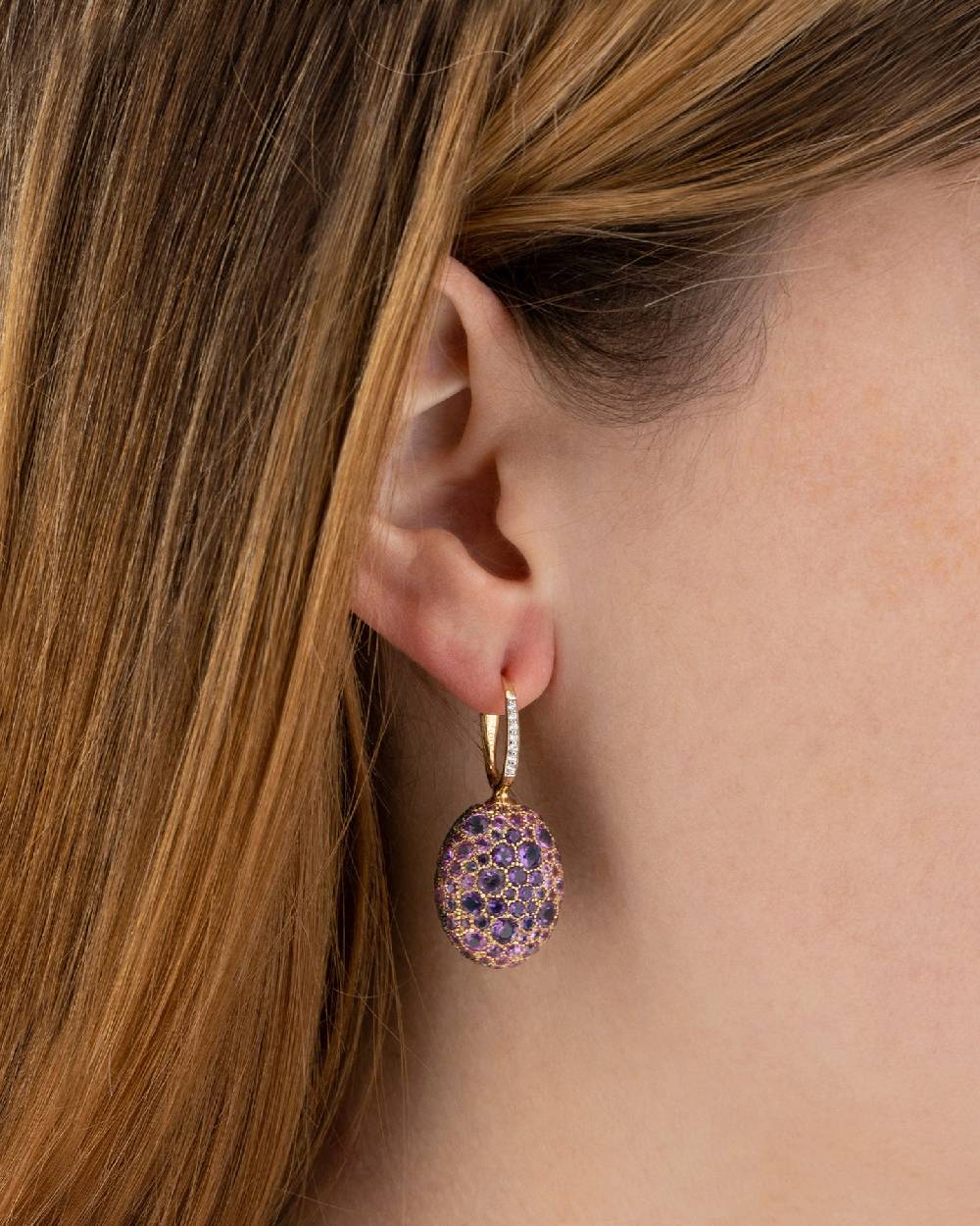 Nanis Orecchini CILIEGINE "DANCING REVERSE" double face in oro, diamanti, ts – Nanis Italian Jewels Moda