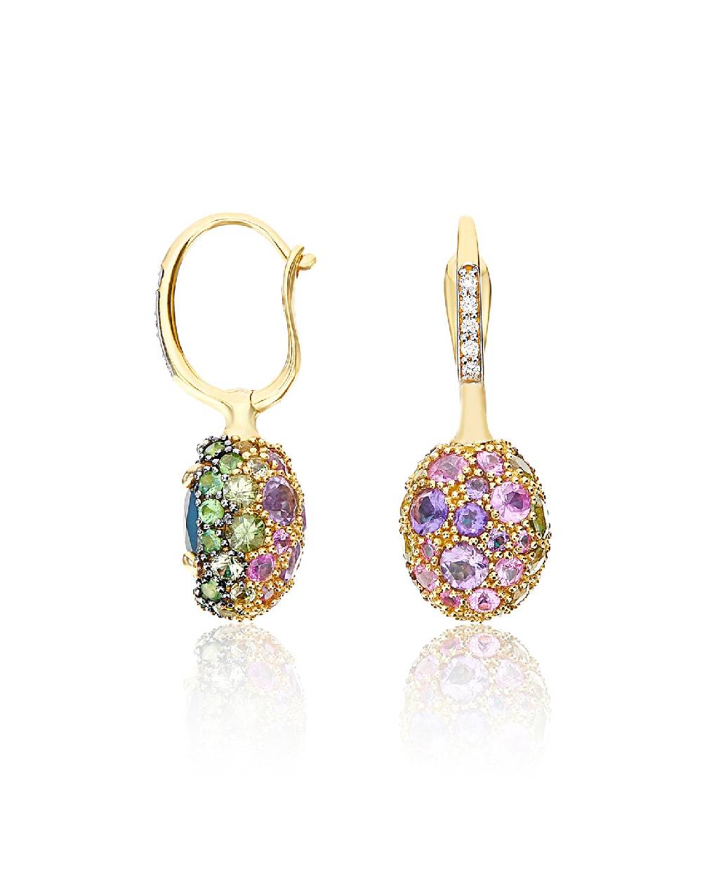 Nanis Orecchini CILIEGINE "DANCING REVERSE" double face in oro, diamanti, ts – Nanis Italian Jewels Italy
