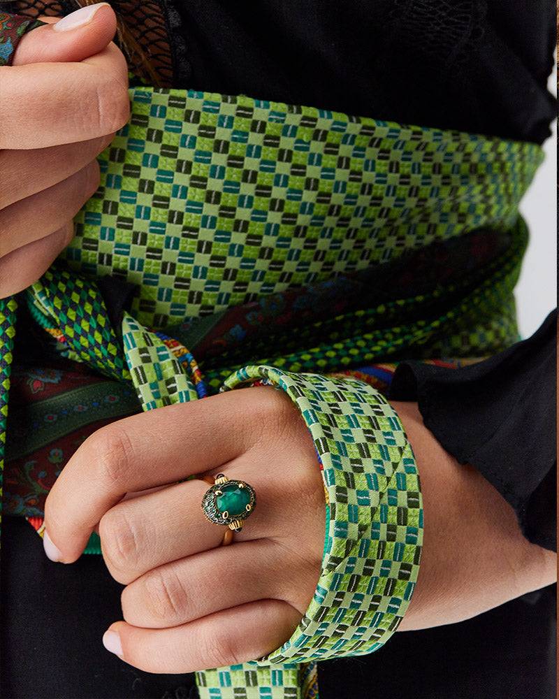 Nanis Anello "DANCING REVERSE" double face in oro, diamanti, tsavorite, amet – Nanis Italian Jewels Comprane uno, ottenene uno gratis