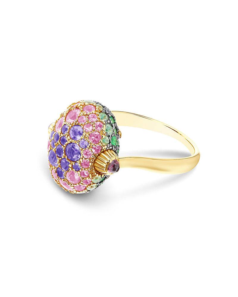 Nanis Anello "DANCING REVERSE" double face in oro, diamanti, tsavorite, amet – Nanis Italian Jewels Comprane uno, ottenene uno gratis