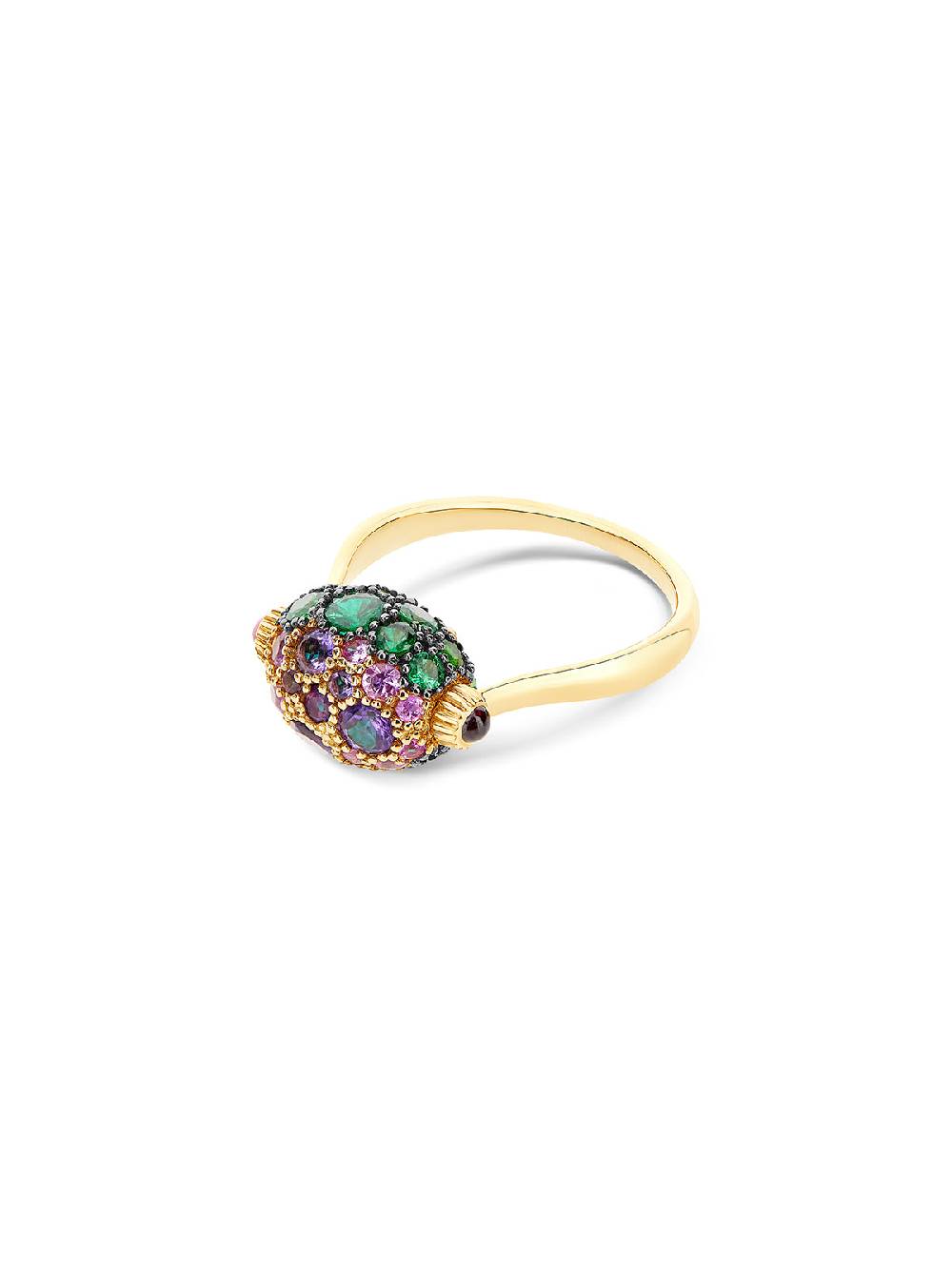 Nanis Anello "DANCING REVERSE" double face in oro, diamanti, tsavorite, amet – Nanis Italian Jewels In Linea