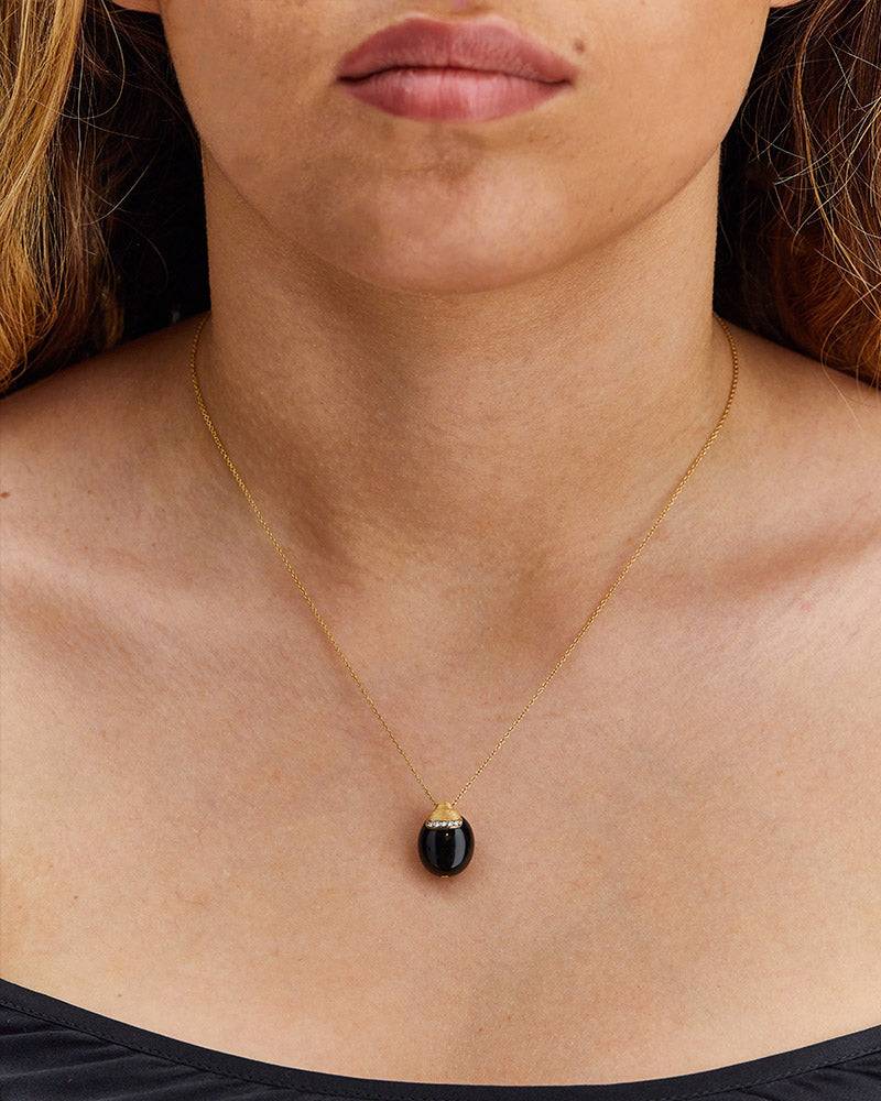 Nanis Collana "DANCING MYSTERY BLACK" pendente in oro con boule in onice ner – Nanis Italian Jewels Pezzi Unici