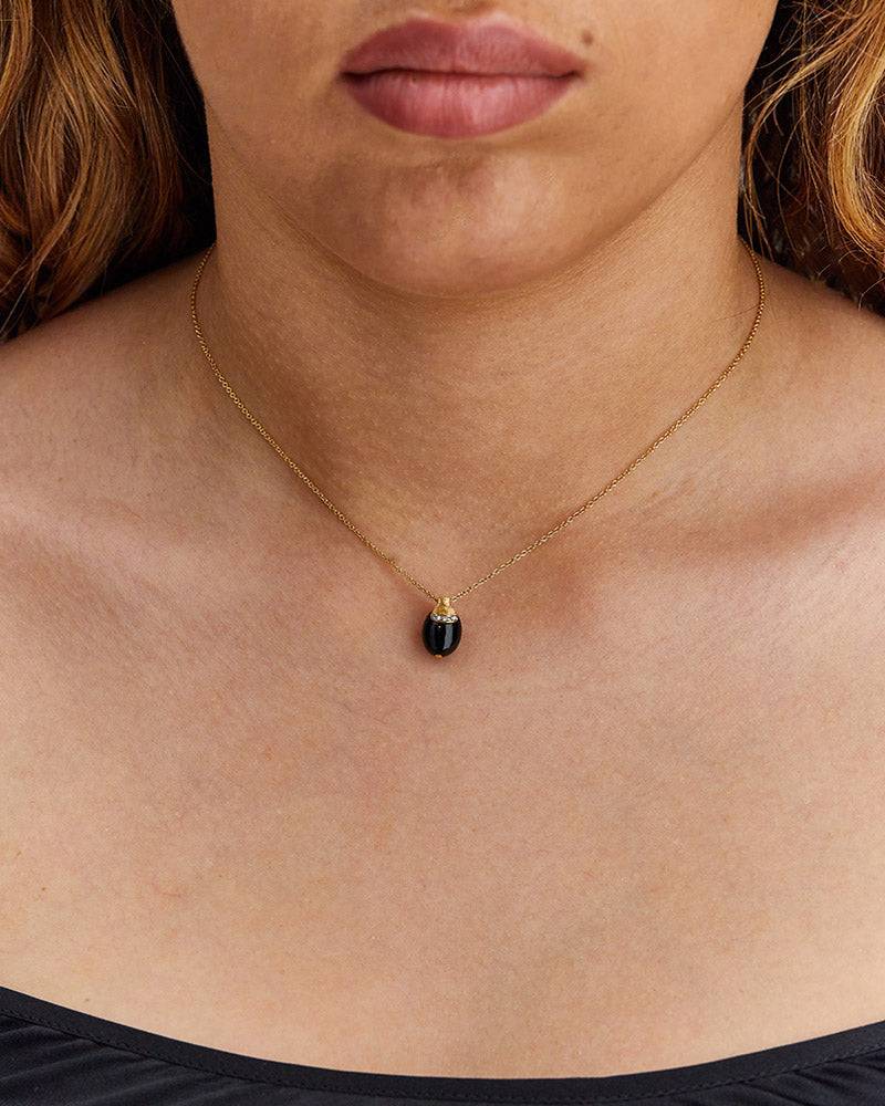 Nanis Collana "DANCING MYSTERY BLACK" pendente in oro con boule in onice ner – Nanis Italian Jewels Soddisfazione Garantita