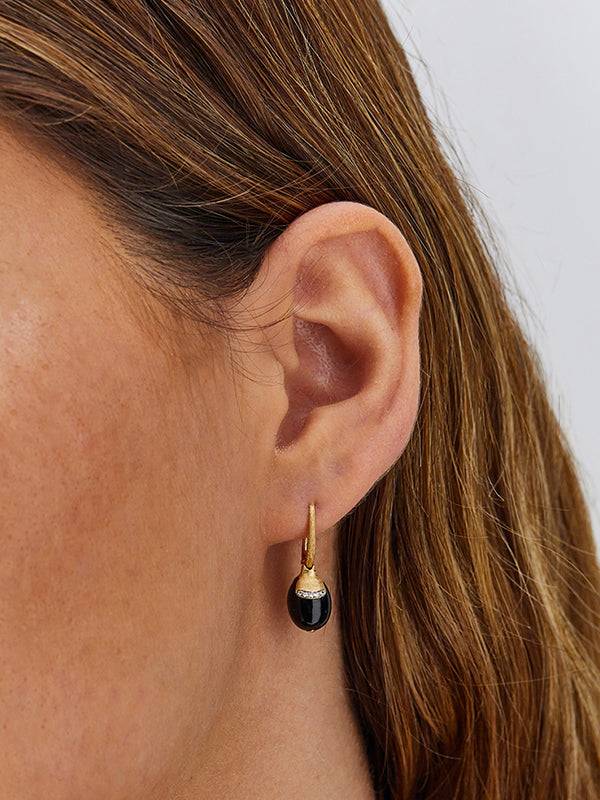 Nanis Orecchini CILIEGINE "DANCING MYSTERY BLACK" pendenti con boules in oro – Nanis Italian Jewels Acquista Ora