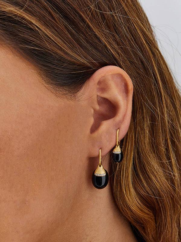 Nanis Orecchini CILIEGINE "DANCING MYSTERY BLACK" pendenti con boules in oro – Nanis Italian Jewels Acquista Ora