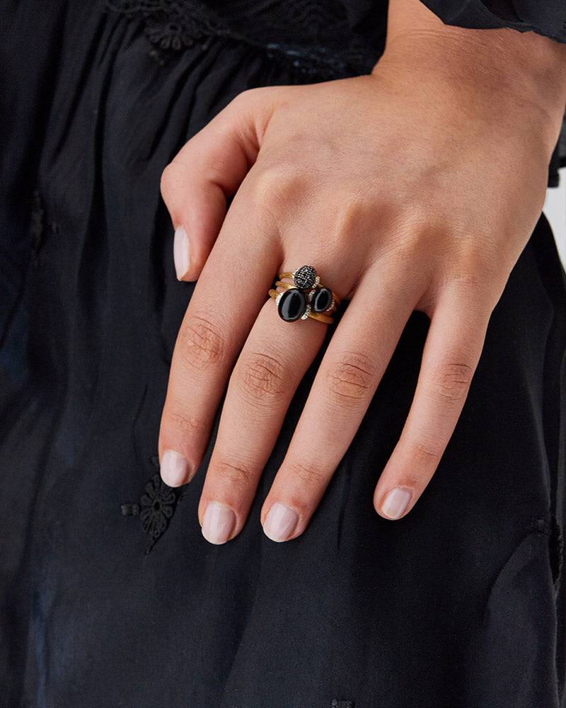 Nanis Anello "DANCING MYSTERY BLACK" in oro e diamanti neri – Nanis Italian Jewels Shopping Online