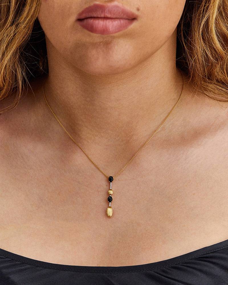 Nanis Collana "DANCING MYSTERY BLACK" pendente in oro, diamanti e onice nero – Nanis Italian Jewels Affare Del Giorno