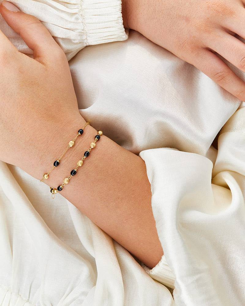 Nanis Bracciale "DANCING MYSTERY BLACK" casual con boules in oro e onice ner – Nanis Italian Jewels Convenienza