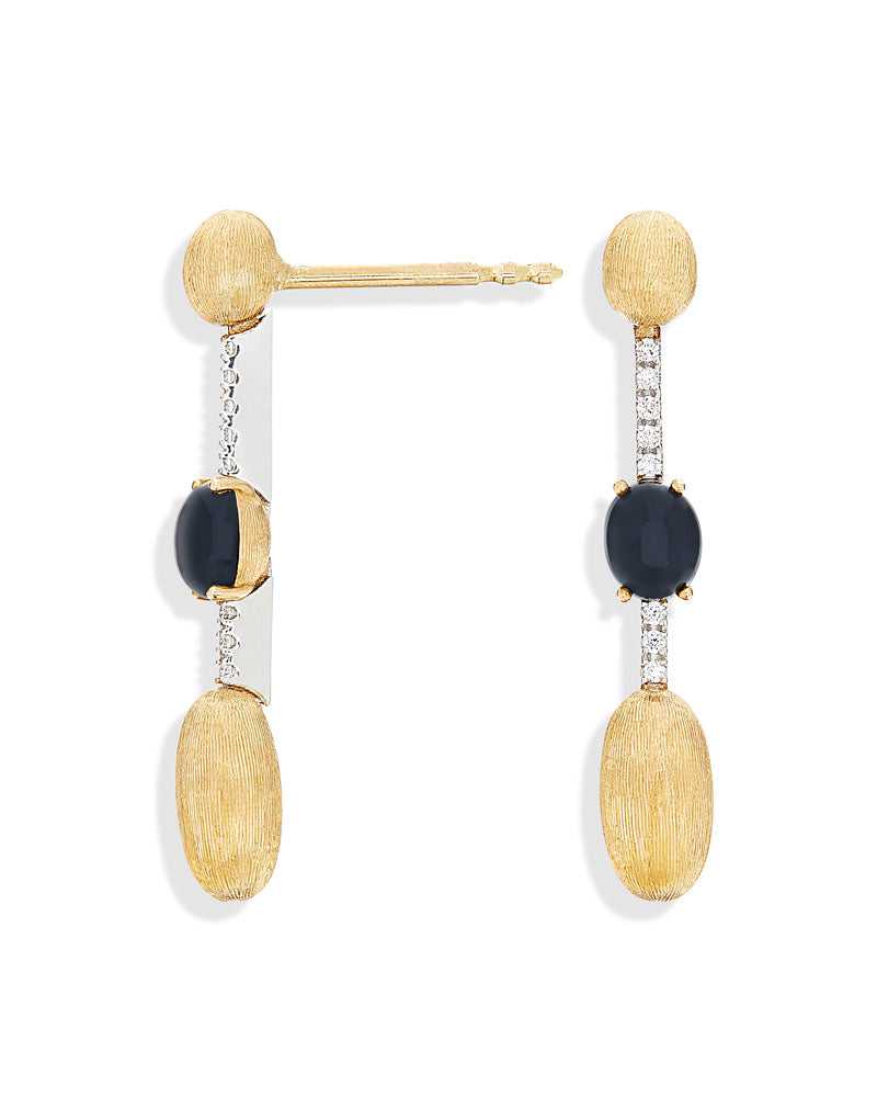 Nanis Orecchini "DANCING MYSTERY BLACK" pendenti in oro, diamanti e onice ne – Nanis Italian Jewels Novità
